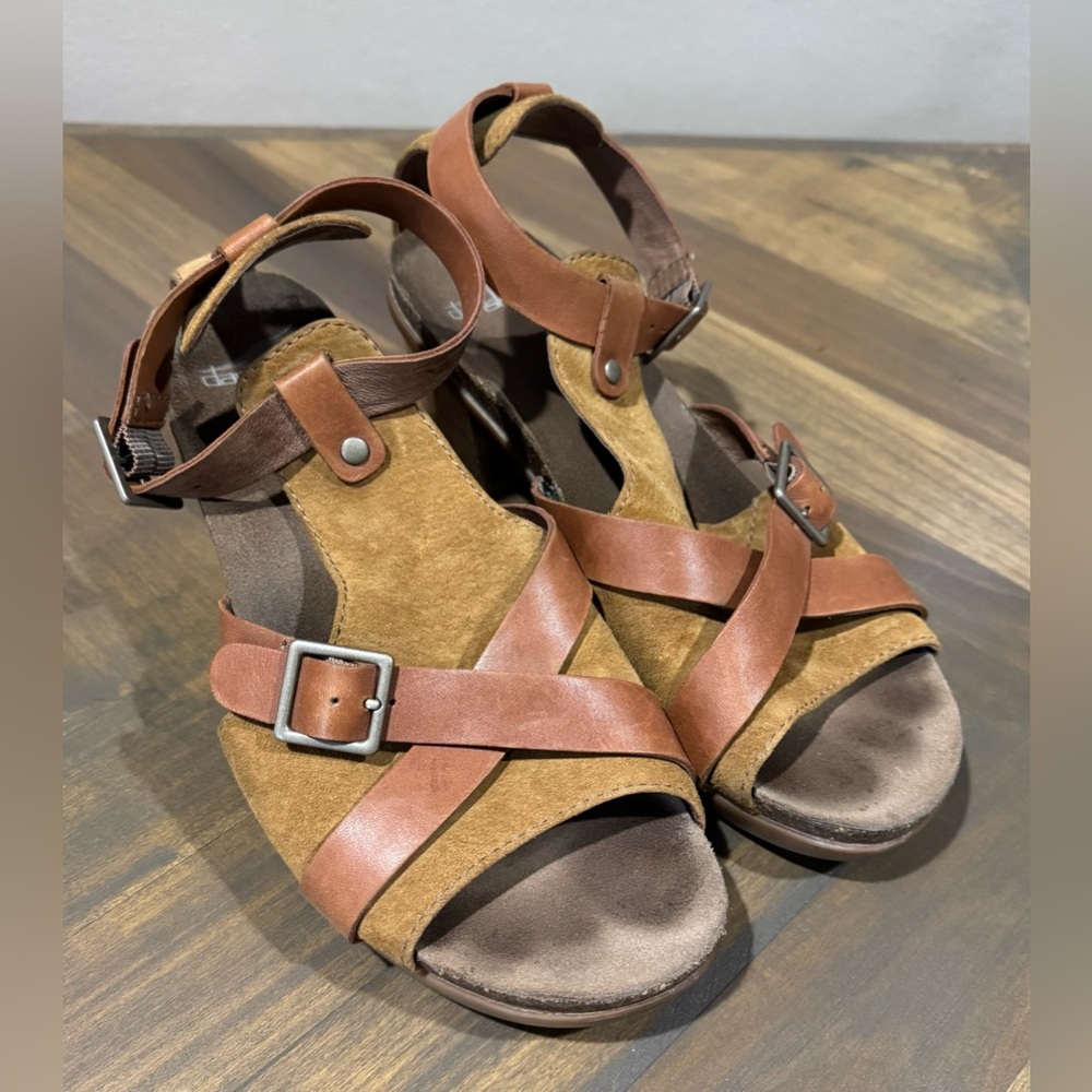 Dansko Dominique Block Heel Sandals Brown Strappy 9552981500 Size 41/US 10.5-11